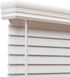 MR.DANCE 2 Inch Cordless Faux Wood Extra Wide Blinds for Indoor Windows, 72" Width, 72" Length, Embossed Design, Waterproof & Room Darkening, Interiors Window Blinds for Home and Office, White