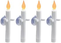 612 Vermont Battery Operated Suction Cup Window Candles with Flickering LED Amber Flame, Automatic Timer, 7 1/2 Inch Tall, VT-1206SC (Pack of 4)