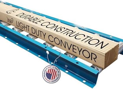 Ultimation Light-Duty Gravity Conveyor with 1.5" Diameter Galvanized Steel Rollers, 18" Wide by 5' Long Steel Frame & 6" Centers, Durability & Versatility in Warehouses, Factories, & DIY Projects