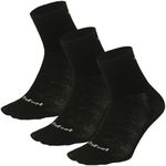 DeFeet Aireator 3” Quarter Sock – Running, Cycling, Everyday Athletic Compression Sock, Black (3-pack), X-Large