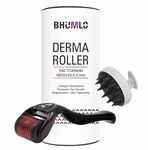 BHUMLO Derma Roller for Hair Growth | For Scalp, Beard | Activates Hair Follicles | 540 (0.5 mm) Titanium Micro-needles | For Men & Women | Soft Silicone hair Bristles Comb Scrubber (DARMA AND BRUSH)