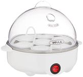 BELLA Rapid Electric Egg Cooker and Poacher with Auto Shut Off for Omelet, Soft, Medium and Hard Boiled Eggs - 7 Egg Capacity Tray, Single Stack, White