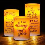 3 Pcs Memorial Candles Memorial Gifts Cardinal Flameless LED Candles Lights Religious Gifts for Loss of Loved One Sympathy Flameless Candles Prayers Decorations with Timer Warm White Battery Operated