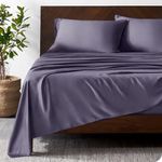 Bare Home 100% Rayon Made from Bamboo King Sheet Set - 4 Piece Bedding Set - Deep Pockets - Breathable - Easy Fit - Bedding Sheets & Pillowcases (King, Dusty Purple)