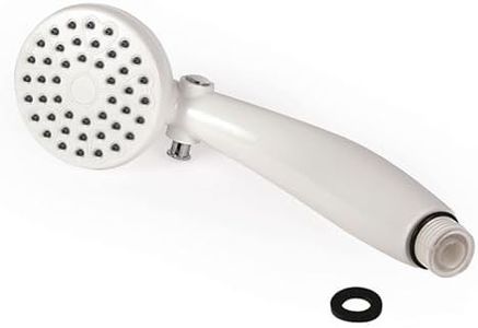 Camco RV Outdoor Shower Head | High Flow Shower Head | Conserve Water with Convenient On/Off Switch | White (44023)