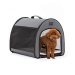 Petsfit Soft Travel Dog Crate, Arch Design Escape Proof Collapsible& Portable Soft Sided Dog Kennel for Small Dog,19.5 inch,Grey