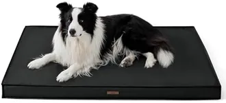 Lesure Outdoor Waterproof Dog Bed for Crate, Orthopedic Egg Crate Foam Pet Bed with Oxford Fabric Surface and Removable Cover, Machine Washable, 35''x22'', Black