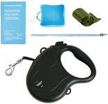 Long Retractable Dog Leash - Heavy Duty, No Tangle, One-Hand Lock - Reflective, Hands-Free Strap, 9.8 Ft, Small