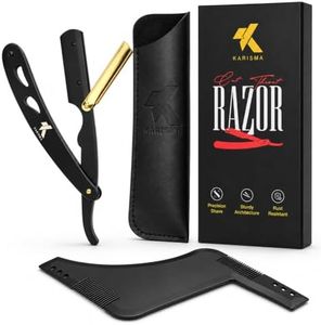 KARISMA Cut Throat Razor for Men, Professional Straight Edge Barber Razor with Sturdy Architecture, Rust Resistant Matte Black & Gold Finish, Ideal for Traditional Wet Shaving (Blades Not Included)