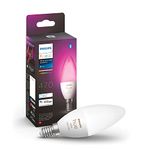 Philips Hue White and Colour Ambiance Smart Light Bulb [E14 Small Edison Screw] with Bluetooth. Works with Alexa, Google Assistant and Apple Homekit