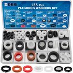 TWCC 115 PCS Plumbing Rubber Washers Assorted Kit and Flat Silicone Gasket Assortment Set with Screen Filter for Faucet Shower Head Washers Garden Hose O Ring Hot Water Pipe Seals Replace