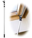 WinHux Telescopic Pole Window Pole Rod Opener Designed to be Compatible with VELUX Skylight Roof Window Blinds, Compatible with Velux Window Pole Opener - Telescopic Rod, Silver - 1.2-3.0 Metre