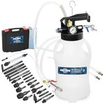 FIRSTINFO A1135QUS Patented 10 Liter Automatic Transmission Fluid Pump ATF Refill System Dispenser Extractor, with 21 Pcs OE-Style ATF Filler Adapters + Hanging Hook & 360-degree Air Inlet