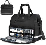 MATEIN Medical Bag, Large Water-Resistant First Aid Bags with Many Pocktets for Nursing, Portable Clinical Home Health Bag Doctor Bag Nurse Gifts for Home Visits, Health Care, Hospice, Black