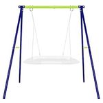 Dripex Heavy Duty Metal Swing Frame with Ground Stakes for Kids, 220lb Load Capacity, Single Swing Stand, A-Frame Swing Sets for Backyard Outdoor (Multi Color)