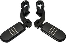 BAYUIHON Motorcycles Short Angled Adjustable Highway Footpegs Fits for Harley Davidson Touring Road King Road Glide Street Glide Electra Glide Softail Sportster with 1 1/4" Highway Bar (Matte Black)