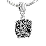 Sexy Sparkles Lunch Sandwich Dangle Charm Bead for Snake Chain Charm Bracelets, alloy