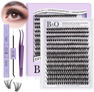 Extension Kit 280 Pcs 40D 9-16 Mixed Eyelash Extensions Kit Individual Lashes Extension kit DIY Lash Clusters Kit with Lash Remover and Brush Lash Extension Kit(40D-9-16MM)