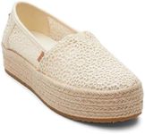 Toms Women's Valencia Platform Espadrille Sneakers Loafer Flat, Natural Moroccan Crochet, 8.5, 10020691T-101