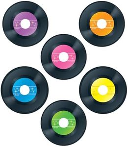 Carson Dellosa 45-Piece Colorful Vinyl Records Bulletin Board Cutouts, Colorful Vinyl Records Cut outs for Bulletin Board, Paper Records, Music Classroom Décor, Record Party Decorations