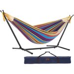 DOUBLE COTTON HAMMOCK WITH STAND (280 CM) - TROPICAL