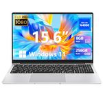 Insoluxia 15.6 inch Laptop, Celeron N4000 CPU Notebook, Windows 11 Laptop 8GB LPDDR4 RAM 256GB SSD, 1920 * 1080 FHD Screen, USB3.0, WiFi, Mini HDMI, TF Card Slot, BT4.2