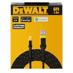 DEWALT Micro-USB to USB Cable — Reinforced Braided Micro-USB Cable — USB to Micro-USB Cable — Charger Cord Compatible with Android — Android Compatible Phone Charging Cable (6 Foot)