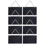 Navaris Hanging Slate Chalkboard Signs (Set of 8) - 5.85" x 9.75" - Farmhouse-Style Black Board Signs for Outdoor, Door, Wall, Weddings - Horizontal