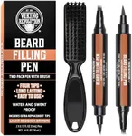 Viking Revolution Beard Pen (2 Pack) - Light Reddish Brown Beard Pencil Filler for Men - Beard Filler for Men Waterproof Beard Filling Pen Kit - Long Lasting Beard Filler Pen with Brush