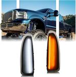 GSOWO 2 PCS LED Side Mirror Marker Lights for Fo-rd 2003-2007 F250 F350 F450 F550 Super Duty / 2000-2005 Excursion, LED Sequential Side Mirror Turn Signal Lamp Assembly - Switchback