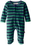 Magnificent Baby Baby-Girls Infant Velour Footie, Green/Navy, 3 Months