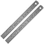 Pacific Arc 6 Inch Stainless Steel Ruler with Inch/Metric Conversion Table, 2 Pack