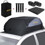 GADLANE Car Roof Bag - 15 Cubic Feet (400L) Waterproof Roof Boxes for Cars with/without Roof Rack with 6 Sturdy Straps, Anti-Slip Mat & Storage Bag for Cars, SUVs, Travel, Holidays Roof Box Storage