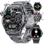 Military Smart Watch for Men,1.43" AMOLED Tactical Watch with Answer/Make Call(400mAh),Rouund Fitness Watch with 100+ Sports Modes/IP68 Waterproof/Pedometer/Heart Rate/Sleep Monitor for Android iOS