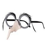 Ladies Glasses withWitch Nose Feather Brow - Black Accessory for Halloween Fancy Dress