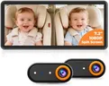 LUCKVIEW BM5PRO 7.2" 1080P HD Baby Car Camera for 2 Kids, Split Screen with IR Night Vision, Easy to Install & Adjust Brightness, Dual Car Camera Baby Monitor for Rear Seat Safety