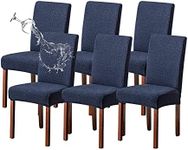 Genina Waterproof Chair Covers for Dining Room 6 Pack Kitchen Chair covers Parson Dining Chair Slipcover,Navy Blue