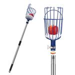 Oak Leaf Fruit Picker, 13 Foot Fruit Picker Pole with Basket Apple Orange Picker Tool Tree Fruit Catcher with Lightweight Stainless Steel Connecting Pole, Sturdy Basket with Foam Pad, Metal Clamp