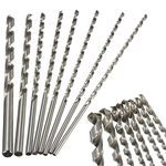 8pcs 200mm Extra Long Twist Drill Bits Straight Shank High-Speed Steel for Wood Plastic and Aluminum