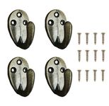 Yesmin 4 PCS Wall Mounted Hooks Coat Hooks Retro Door Robe Hook for Hanging Towel Clothes Hat Key Cup Single Metal Hook Cloth Hanger for in Bedroom Bathroom Kitchen Cupboard-Bronze