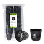 COSCANA®, Nursery Pots 3 inch Net Pot, 15 Pack / 30 Pack / 60 Pack / 120 Pack, Garden Slotted Mesh Plastic Plant Net Cup, Heavy Duty Wide Lip Round Bucket Basket for Hydroponics (60, 3 Inch)