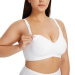 HBselect Seamless Nursing Bras for Breastfeeding Ultra Comfort Wireless Maternity Bra Sleep Pregnancy Bralette with Extra Extender White