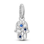 NARMO Hamsa Hand Charm 925 Sterling Silver Evil Eyes Dangle Charm for Bracelets