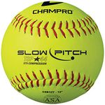 Champro Poly Leather Softballs CSB10Y Optic Yellow (Pack of 12)