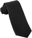 LUTHER PIKE SEATTLE Neckties for Men Satin Solid Color Necktie Tuxedo Dress Ties (Black)