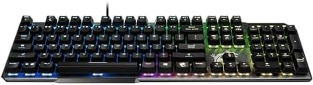 MSI Vigor GK50 Elite Box White Tastiera Gaming Meccanica AZERTY FR, Switches Clicky, Ergonomici, Finitura Metallo Spazzolato, Base Antiscivolo RGB Tasto Mystic Light, USB 2.0 -Full Size