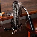 Wine Enthusiast Legacy Corkscrew – Durable Wine Opener with Black Marble Handle & Solid Metal Construction - Long Lasting Cork Removal with Tabletop Mount (Pewter)