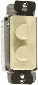 Legrand Pass & Seymour 94315LA Dual Rotary Combination 1.5 Amp Fan Control and 300W Incandescent Dimmer, Fits Decorator/GFCI Wall Plates, Light Almond (1 Count)