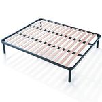 EVERGREENWEB - King size Bed Frame 180x200 cm with strong Iron Frame and Beech Wood Slats Orthopedic, Slatted Bed Base FULLY ASSEMBLED + 4 Legs, for all Beds |Underbed Storage Space |APPLE