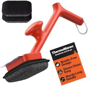 ThermoMaven BBQ Grill Brush Bristle Free - 17" Safe Steam Grill Cleaner Brush with Scraper and 3 Brush Heads for Porcelain/Gas/Charcoal Grill Outdoor Grill Barbecue Cleaner